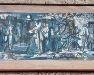 PHIL DIKE Signed Original 50s 60s Watercolor Abstract Painting
With the frame it is approx. 44" X 16 1/2" . The actual painting is 39" X 12".