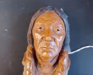 Hand Carved Wooden Native American Wall Hanging  Continued