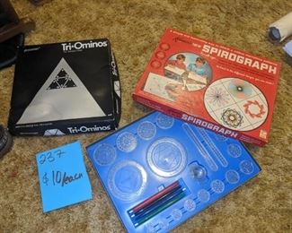 tri ominos, spirograph              Spirograph is SOLD