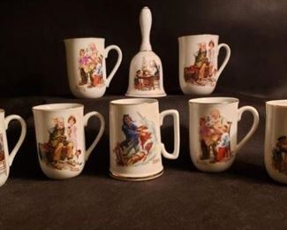 Vintage Norman Rockwell Museum Series Mugs with Gold Rim https://ctbids.com/#!/description/share/377333