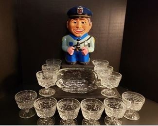 Talking Cookie Cop Cookie Jar and Dessert Dishes https://ctbids.com/#!/description/share/377370