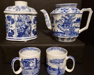 Beautiful Spode Blue Italian Coffee Mugs and More https://ctbids.com/#!/description/share/377368