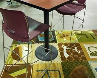 Table and (2) bar height chairs