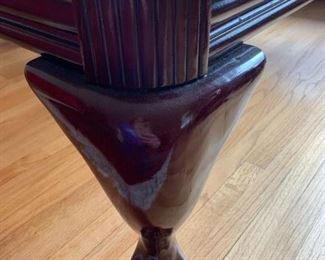 NOW $45!  $125-Set of three matching tables; glass top coffee table and pair of end tables. The coffee bales has four panels of glass and measures approx. 48"x35" by 15" high and the end tables measures 26x23" x19" tall. Light scratching on the glass  and some scratching on some the legs. Overall, in very good condition. 