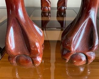 NOW $45!! --$125-Set of three matching tables; glass top coffee table and pair of end tables. The coffee bales has four panels of glass and measures approx. 48"x35" by 15" high and the end tables measures 26x23" x19" tall. Light scratching on the glass  and some scratching on some the legs. Overall, in very good condition. 