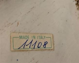 $24- Italian Pottery Vase- in hues of blue and yellow. 18" tall with the mouth measures 8.5" across. Some very minor chipping on the mouth. 