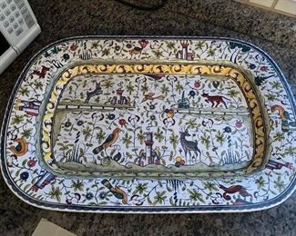 $20- Large Williams and Sonoma Platter (Provence Platter) - Hand painted from Portugal. 23.5"x15" 