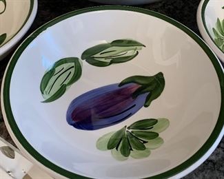 $10- ZRIKE Italy- hand painted salad bowls; one large serving bowl (14") and three individual bowls (8.25")
