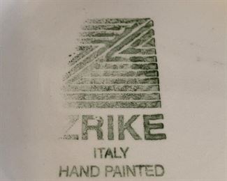 $10- ZRIKE Italy- hand painted salad bowls; one large serving bowl (14") and three individual bowls (8.25")