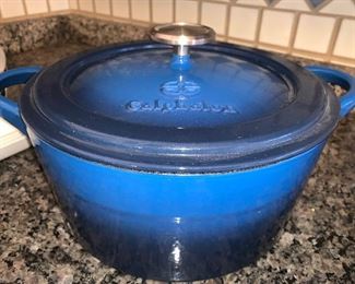 $30- Calphalon Vibrant Blue StockPot #0583012. 9.75" across and 4.5" deep. Almost new/very lightly used.