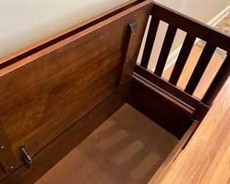 SOLD-- Wooden decorative STORAGE bench. 51" Long x 18" W. 32" 