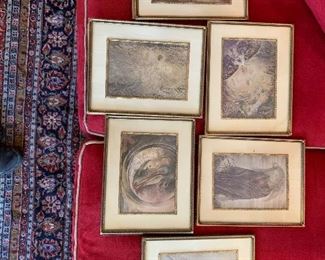 $25- Lot of six very  nice vintage frames measuring 7.5" x 9.5"  (frames contain mystical prints) 