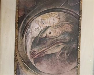 $25- Lot of six very  nice vintage frames measuring 7.5" x 9.5"  (frames contain mystical prints) 