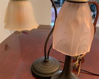 $25- Pair of small accent lamps - Each Approximately 14" tall