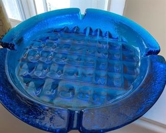 $10- two art glass ash trays. 