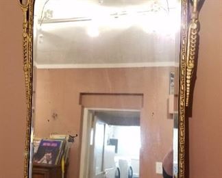 $20- Antique gold mirror.  Some warping in the glass