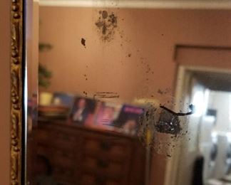 $20-Antique gold mirror.  Some warping in the glass