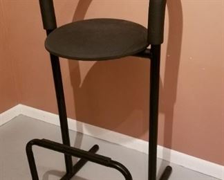 $20-Black barstool measures 43" high, width between arms 20" the seat is 30" high 