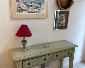 Painted & Stenciled Console Table - $450  REDUCED TO $225- REDUCED FURTHER TO $150