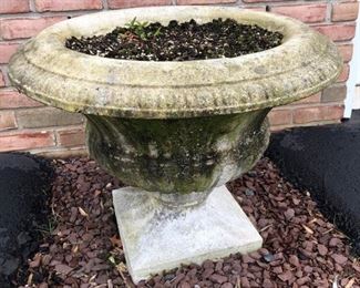 Large Cement Urn   25" round  17" tall  -  $125   REDUCED TO $100