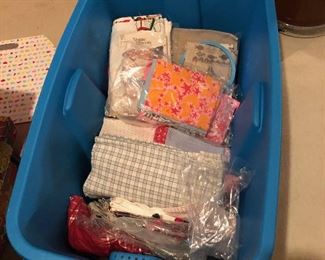 Large tub of fabric swatches - $25 for lot
