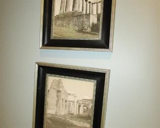 SET OF 2 framed architectural prints. 11.5"w X 13.75"h PRICE: $20.00 for PAIR