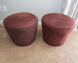 SET OF 2 deep red/rust colored ottomans. 18"w X 14"h X 18"w PRICE: $50.00 for pair
