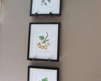 SET of (3) signed JoAnn Leardi Portnoy (of Pennsylvania and Florida) framed watercolors. 10"w X 12"h each. PRICE: $90.00 FOR SET OF (3).