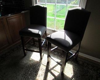 SET OF 2 bar stools with nailhead trim from World Market. 18"w X 41"h X 19"d PRICE: $150.00 for SET of 2