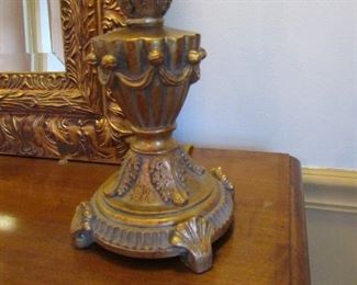 base detail of pair of buffet lamps