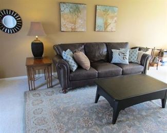 assortment of living room items (area rug NOT available)