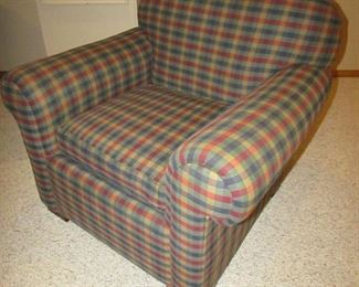 Upholstered armchair. 38"w X 36"h X 32"d PRICE: $100.00