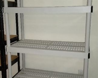 Plastic (heavy duty) storage shelf. 36"w X 73"h X 18"d PRICE: $40.00