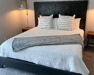 Complete King Bed set Rustic/Industrial Headboard/Frame 66x81x84 bedheight: 27in HxWxD