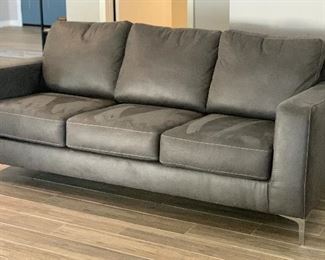 7ft Ashley Signature Contemporary Faux Suede Sofa/Couch 36x85x36 HxWxD