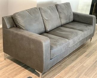 7ft Ashley Signature Contemporary Faux Suede Sofa/Couch 36x85x36 HxWxD