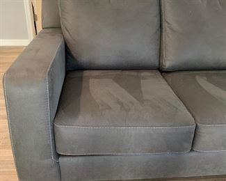 7ft Ashley Signature Contemporary Faux Suede Sofa/Couch 36x85x36 HxWxD