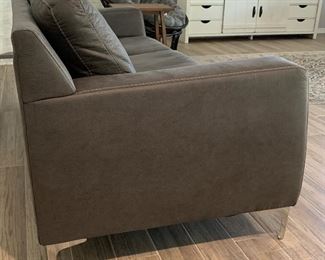 7ft Ashley Signature Contemporary Faux Suede Sofa/Couch 36x85x36 HxWxD