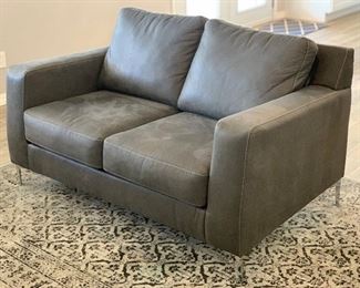 5ft Ashley Signature Contemporary Faux Suede Loveseat Couch 36x61.5x36 HxWxD