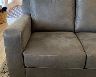 5ft Ashley Signature Contemporary Faux Suede Loveseat Couch 36x61.5x36 HxWxD