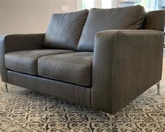 5ft Ashley Signature Contemporary Faux Suede Loveseat Couch 36x61.5x36 HxWxD