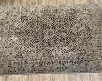 Steel Grey Contemporary Area Rug 79in W x 118in Long