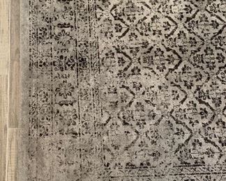 Steel Grey Contemporary Area Rug 79in W x 118in Long