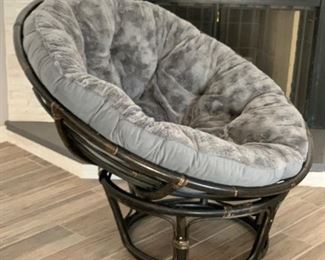 AS-IS Wicker Bowl Papssan Chair 38x45x36in HxWxD