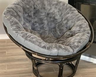 AS-IS Wicker Bowl Papssan Chair 38x45x36in HxWxD