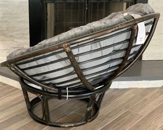 AS-IS Wicker Bowl Papssan Chair 38x45x36in HxWxD