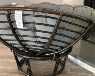 AS-IS Wicker Bowl Papssan Chair 38x45x36in HxWxD