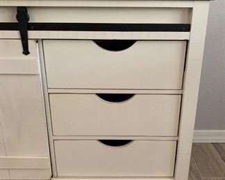 7ft Farmhouse Rustic Media Console 33x84.25x16.5in HxWxD