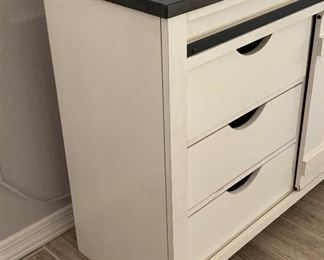 7ft Farmhouse Rustic Media Console 33x84.25x16.5in HxWxD