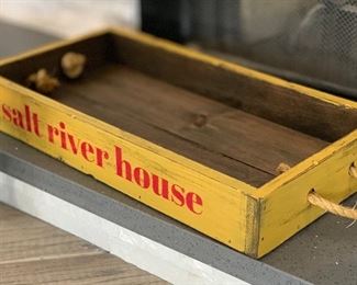 2pc Rustic “Salt House” Decor sign & crate Sign: 17in x 32. Crate 12.4 w x 24in Long